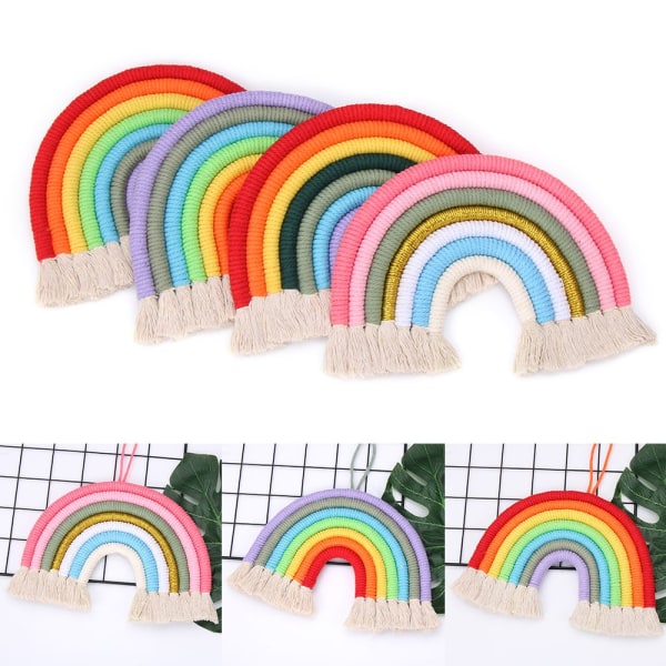 Rainbow Tapestry Macrame seinäteline 2 2