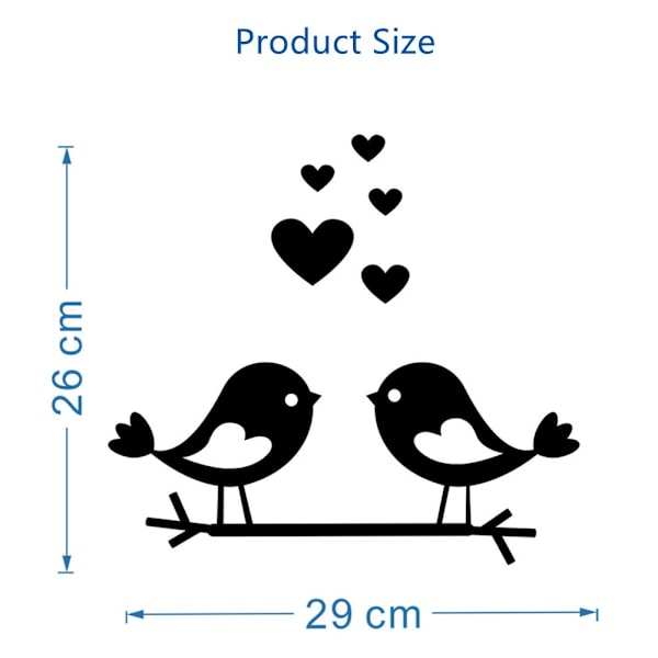 Branch Bird Mirror Wall Stickers Mural Sticker SØLV silver