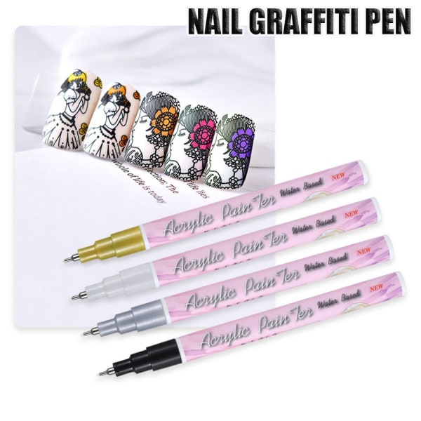 1PC Nail Art Graffiti Pen Abstract Lines SILVER silver