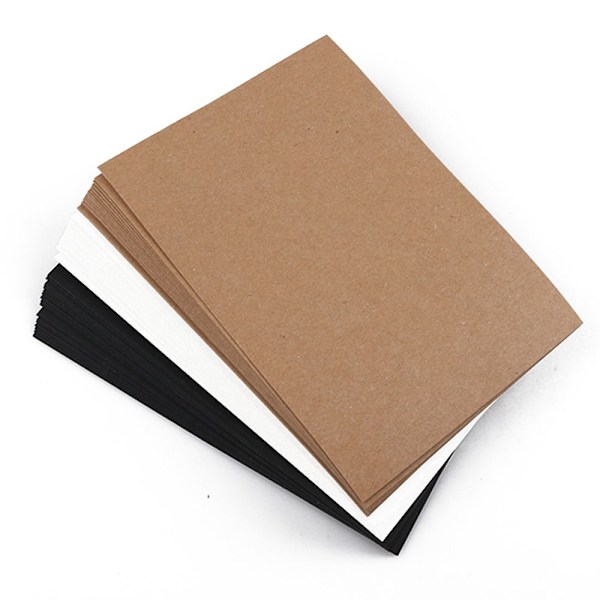 20 Stk Notebook Card Blankt Skrivepapir Skitse Graffiti SORT Black