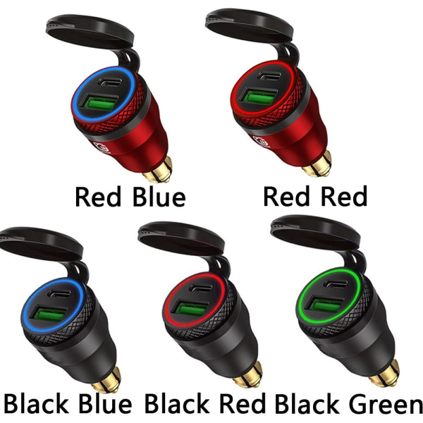 USB Lader Adapter QC 3.0 Hurtiglader SORT RØD SORT RØD Black Red