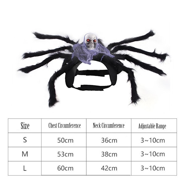 Pet Spider Kläder Halloween Black Spider L L