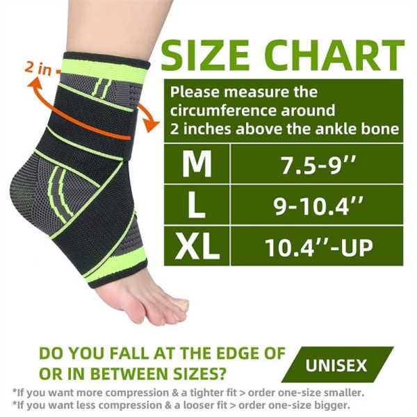 Elastisk ankelbøjle Ankestøttebøjle GRØN XL XL green XL-XL