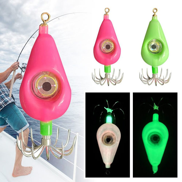 Squid Jigs Krokar Artificiellt bete GRÖN 80G 80G Green 80g-80g