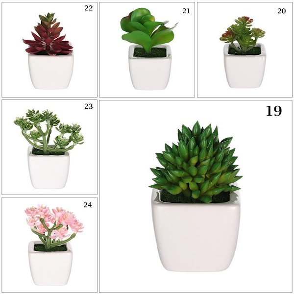 Kunstige miniplanter Sukkulenter Falske blomster 12