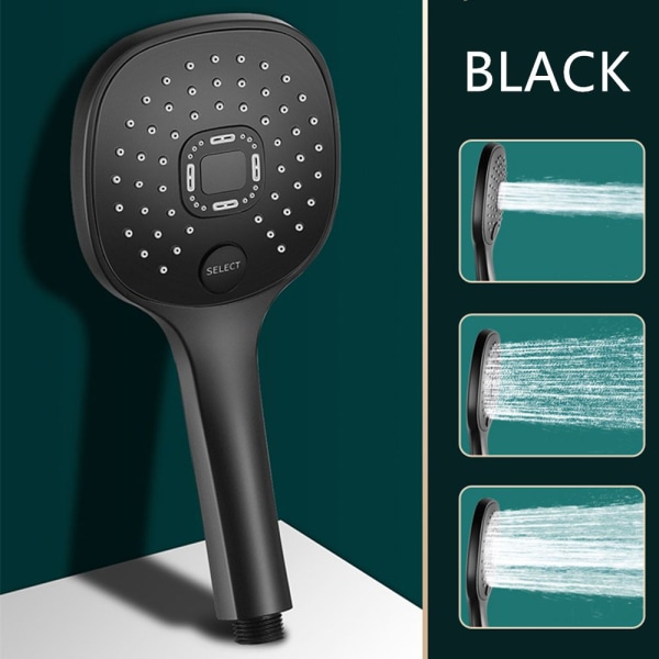Brusehoved Vandbesparende SORT black