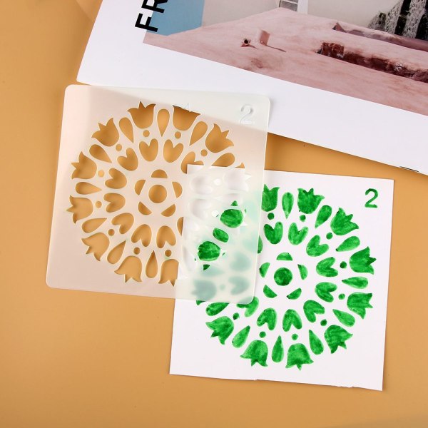 8st/ set Layering Stencils Scrapbooking Målarmall SET1 SET1