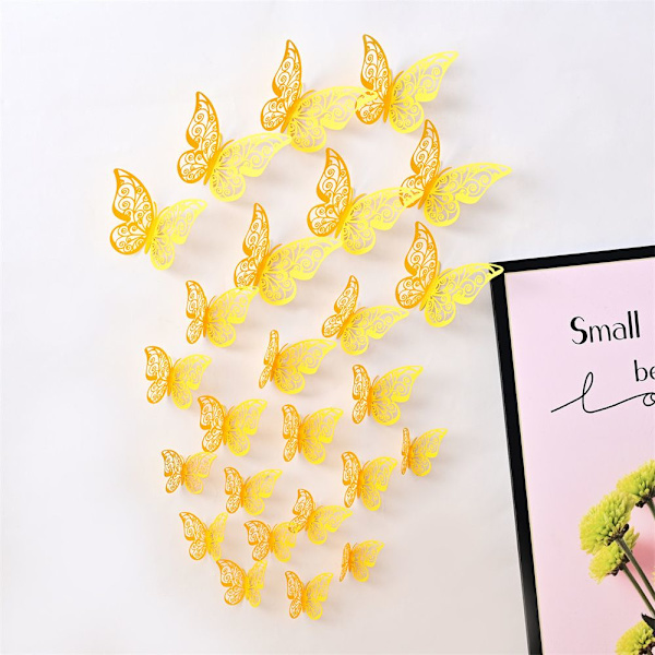 12 STK/Pakke 3D Butterfly Stickers Vægdekaler 12 STK/PACK606 606 12PCS/Pack606