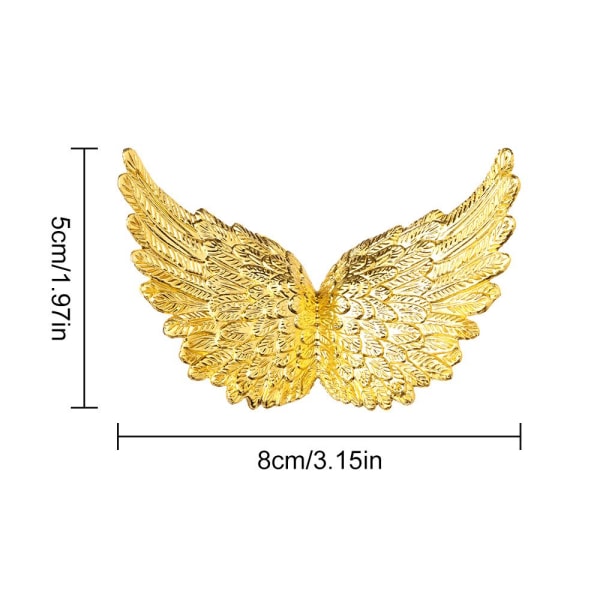 12 stk Plast Englevinger Juletrepynt GULL gold