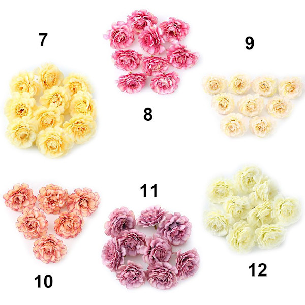 10 stk. blomsterhoveder kunstig pæon falsk buket 9 9