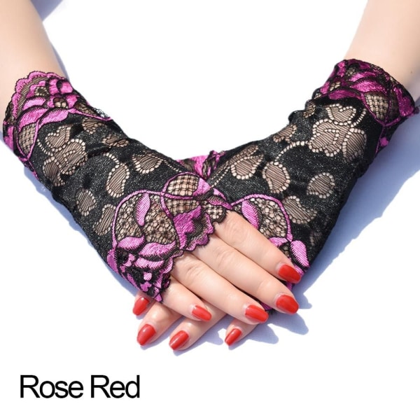 Spetshandskar Half Finger Handskar ROSE RED Rose Red