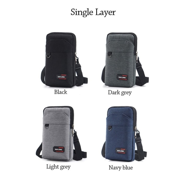Taljetaske Talje Fanny Pack MØRKEGRÅ DOUBLE LAYER DOBBELT LAG dark grey Double Layer-Double Layer