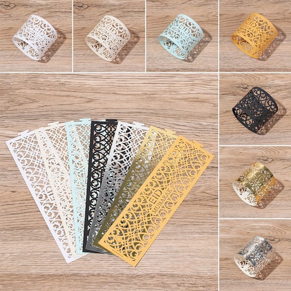 10st Pappersservettring Handduksspänne VIT white