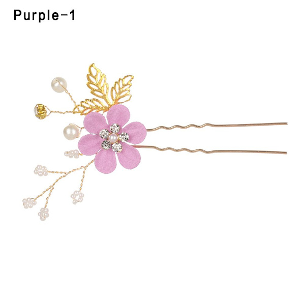 Hårkammar Blomma hårnål Brudklämmor LILA 1 purple 1