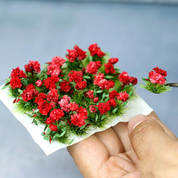 Miniatyyri kukkaklusteri Staattiset ruohotupit ROSE RED rose red