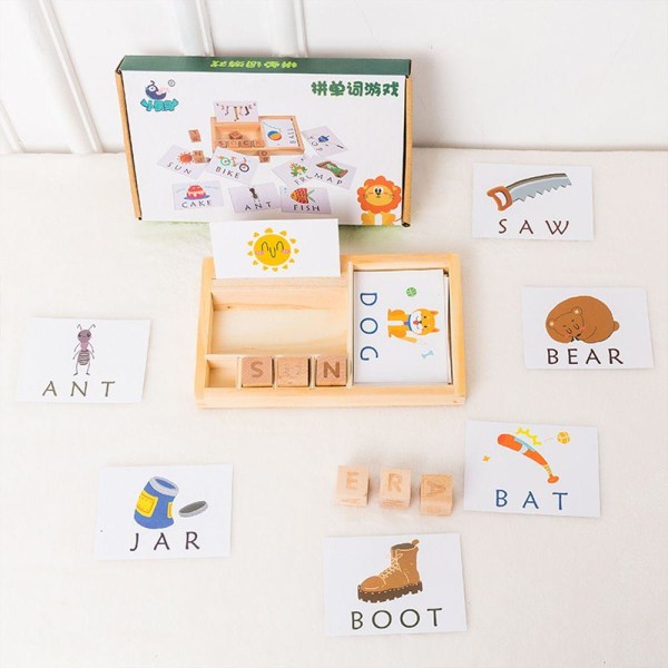 Word Spelling Blocks Jigsaw Board opetuslelu