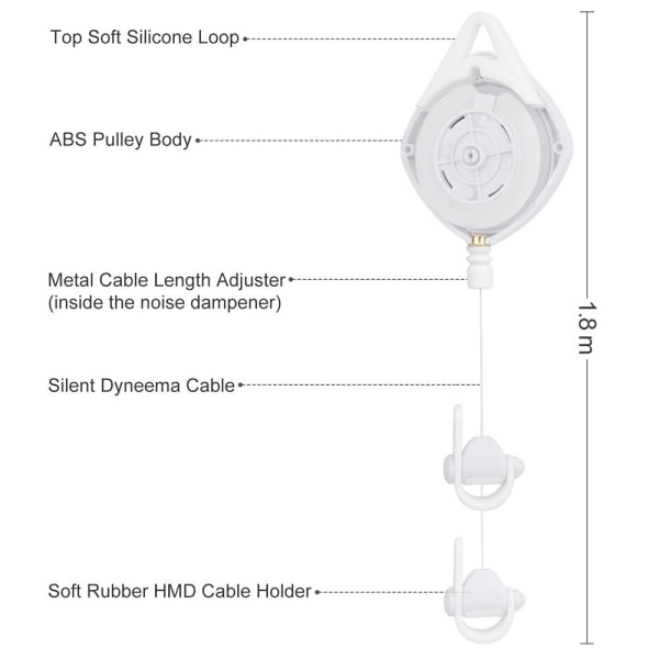 3st VR Cable Management VR Pulley System SVART black