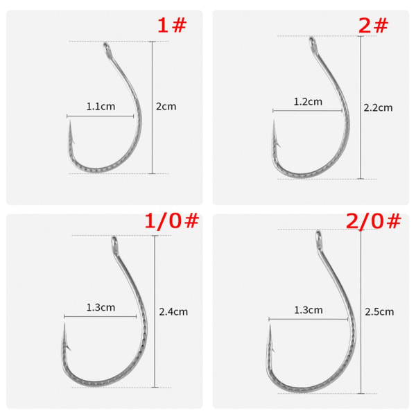 40 kpl Fishhook Viehekoukku 1/0# 1/0# 1/0#