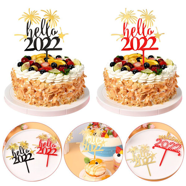 Akryylikakkupäällinen Cupcake Topper 2 2 2