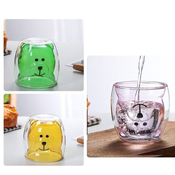 Sarjakuva kaksoislasikarhukupit LÄPINÄKYVÄT Transparent