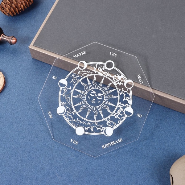 Akryl Pendelplate Skive Tre Base STIL 2-SORT 25CM Style 2-Black 25cm