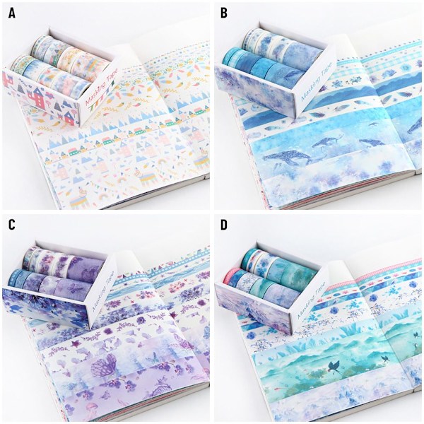10 rullaa/ set Koristeeppi Paperiteippi DD D