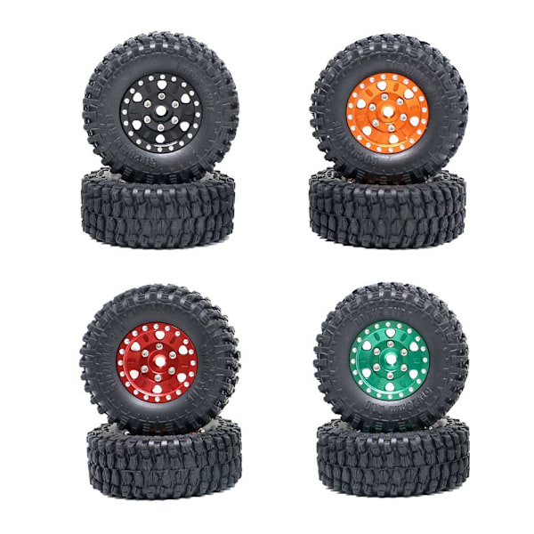 4 STK RC Bil Hjul Hjul RØD Red