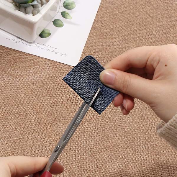 4 Stk Stof Patch Knæ Albue Stryg-på LYSEBLÅ KVADRAT-LILLE light blue