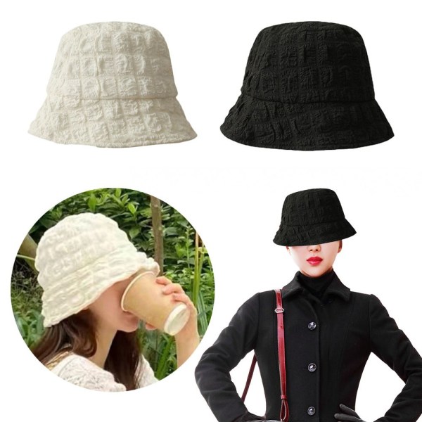 Cotton Bucket Hatut Mokkanahka Panama Hat MUSTA Black