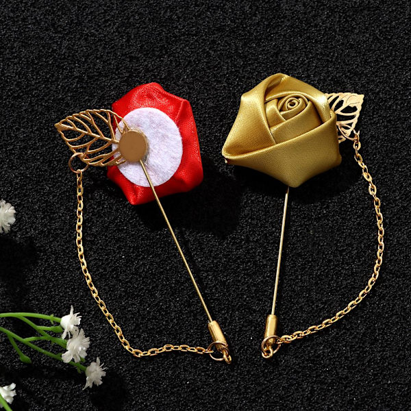 Rose Flower Broche Groom Boutonniere NAVY Navy