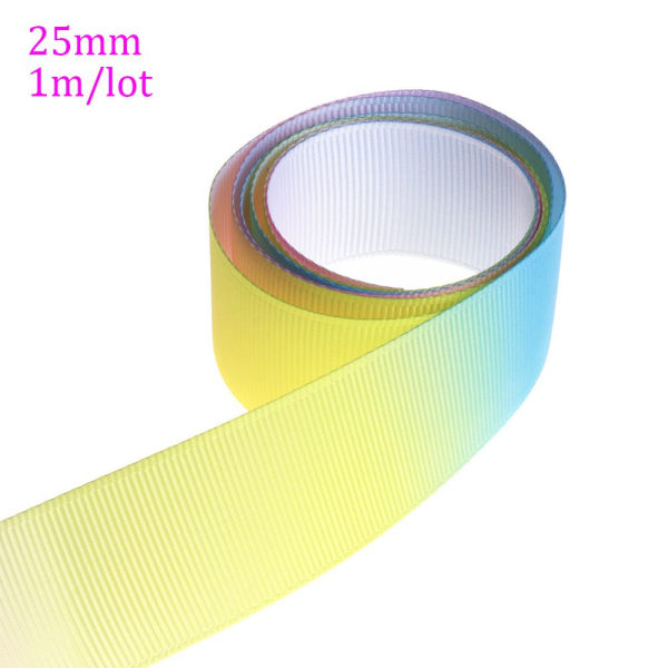 1 meter/parti Rainbow Ribbon Grosgrain Håndlavet 25MM 25mm