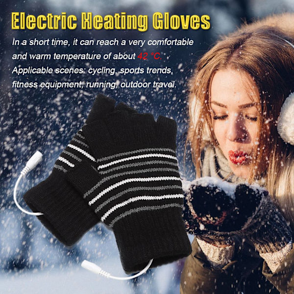 Sähkölämmityshanskat Full & Half Finger Gloves MUSTA black
