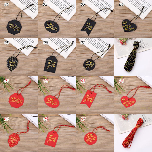 100 stk Takkemerker Kraft Gavekort RØD 07-HJERTEFORMET red 07-Heart-shaped-07-Heart-shaped