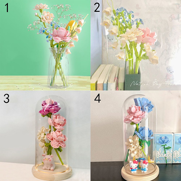 Byggeklodser Blomsterblomstbuket 3 3 3