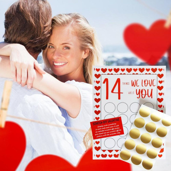 Valentine Scratch Off Print Hilsen Kærlighed Skrabelod B B B