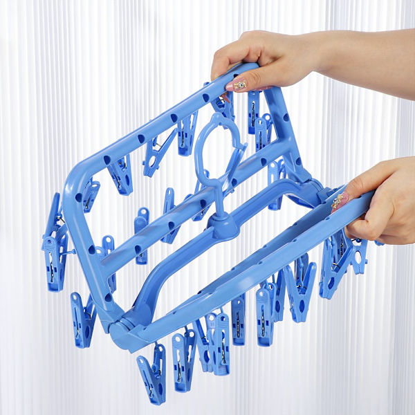 32Pegs Washing Line Airers Klær Tørking Organizer BLÅ blue