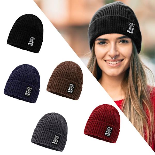 Tykke Vinter Beanies Strikkede Huer SORT black