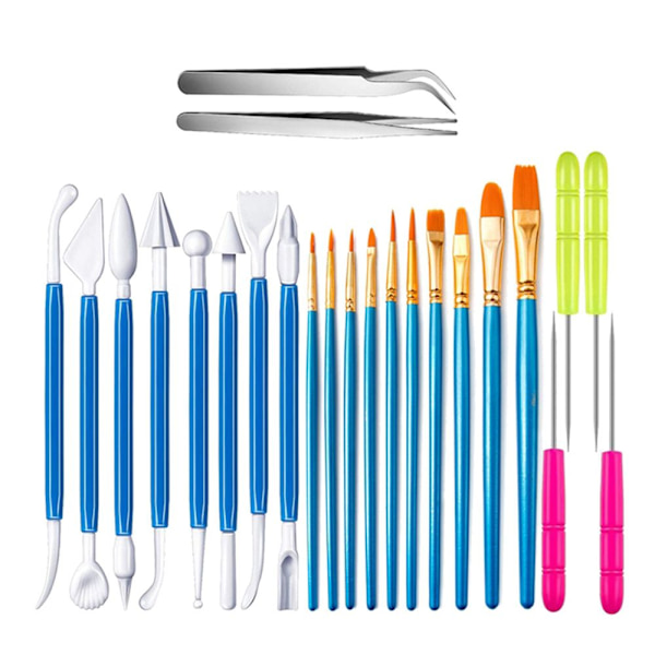 24stk/sett Keramiske verktøy Clay Sculpting Ball Stylus Dotting