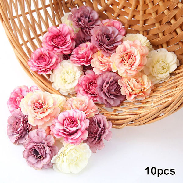 10 stk. blomsterhoveder kunstig pæon falsk buket 5 5