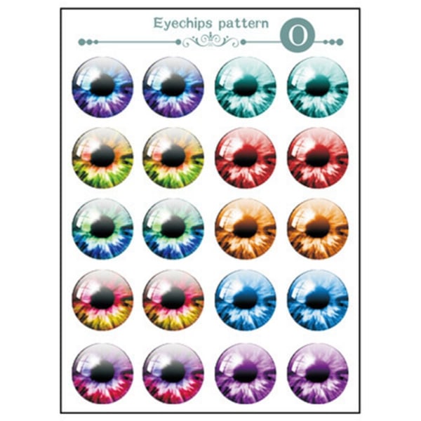 20 kpl/arkki Doll Eyes Dolls Eyechips Pattern O O