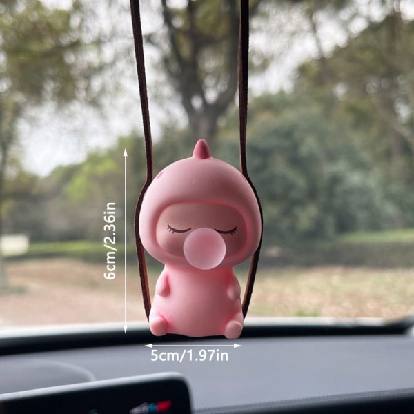 Swing Dinosaur-Man Pendel Bil Backspegelprydnad ROSA C C Pink C-C