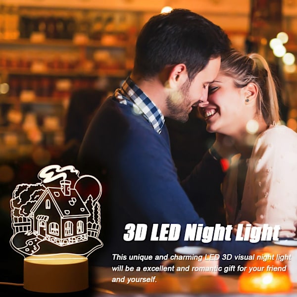 3D LED-ljus Diamantring 4 4 4
