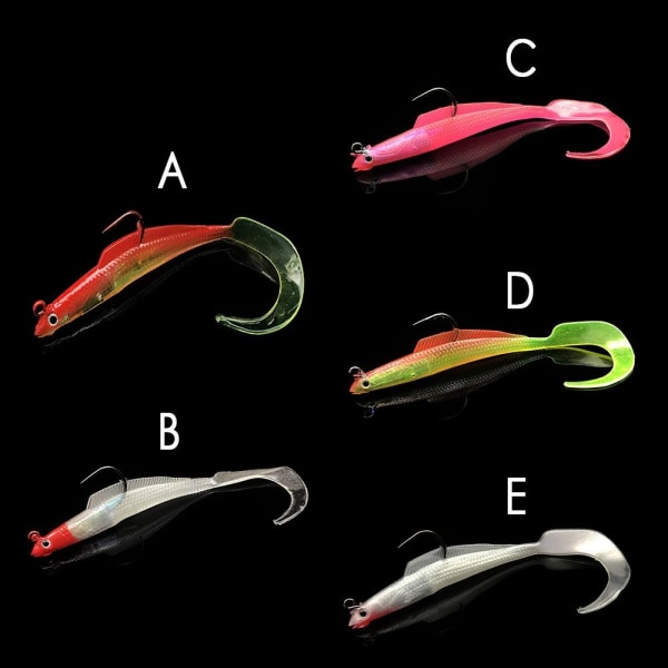 5 stk. Blød bas Bait Minnow Lure B B B