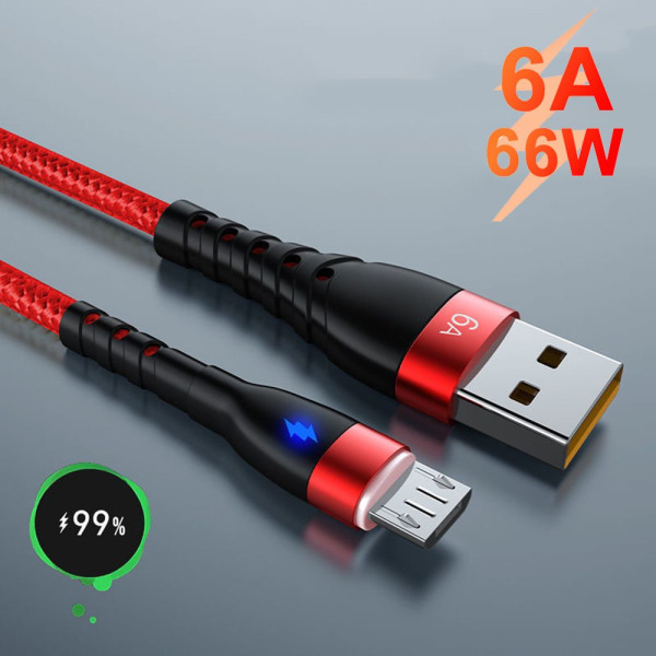 Pikalatauskaapeli USB Type C -kaapeli PUNAINEN 2M Red 2m