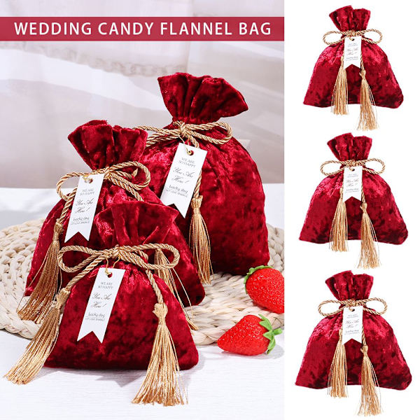 Kiristysnyöri tasku Velvet Candy Bag WINE RED L wine red L