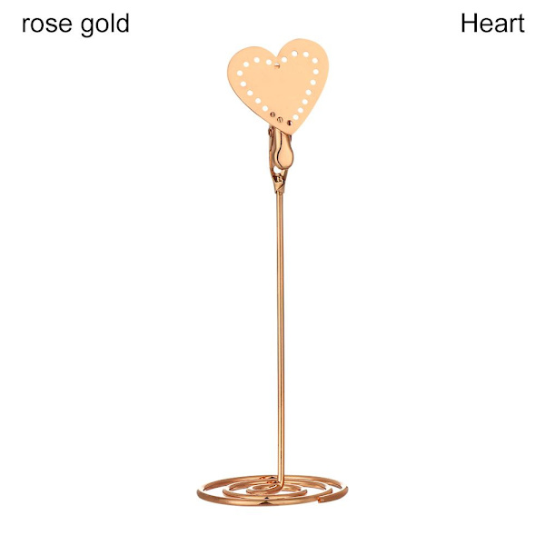 Foto Metal Clip Card Holder ROSE GULD HJERTE rose gold Heart-Heart