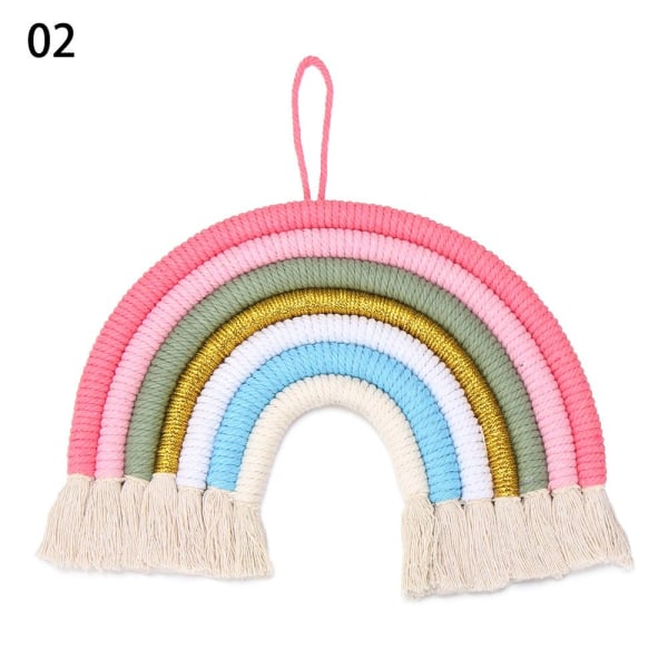 Rainbow Tapestry Macrame seinäteline 2 2