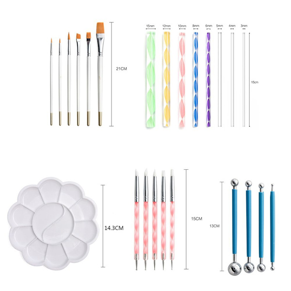58kpl/ set Mandala Art Tools Keraaminen työkalusavi