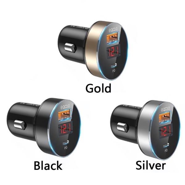 Biloplader LED Digital Display GULD gold