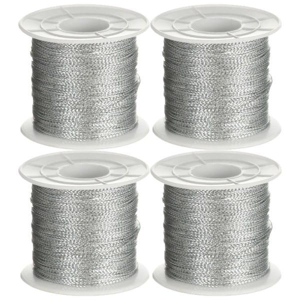 4kpl/8kpl Metallic Cord Christmas Strap Nauha SILVER 100M silver 100m